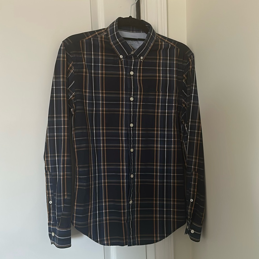 Mens Banana Republic Grant Slim Fit Luxe Poplin Shirt Size S